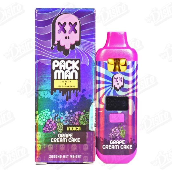 Packman Live Resin Diamonds Disposable Vape - Grape Cream Cake (2g)