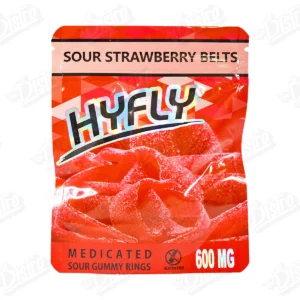 Hyfly Gummies - Sour Strawberry Belts (600mg)