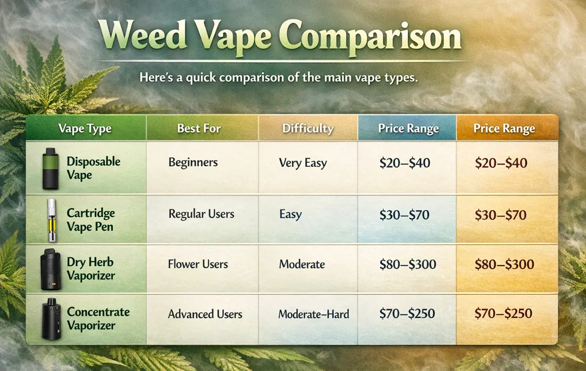 Weed Vape Comparison