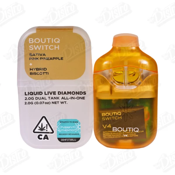 Boutiq Switch Liquid Live Diamonds Vape – Pink Pineapple Biscotti (2g)