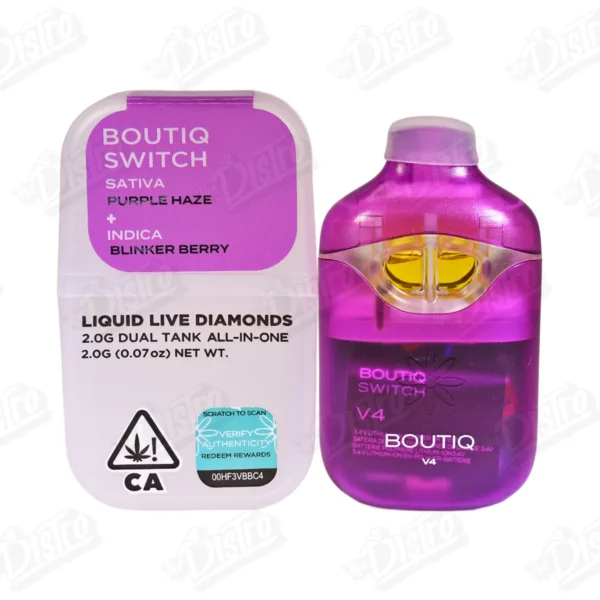 Boutiq Switch Liquid Live Diamonds Vape – Purple Haze Blinker Berry (2g) 