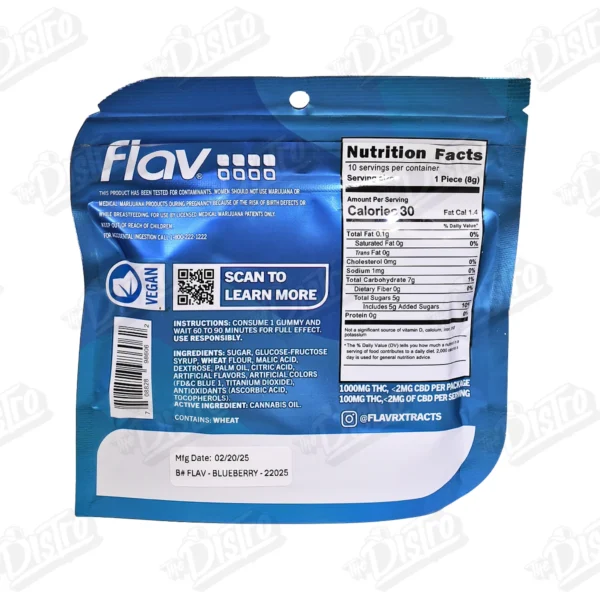 Flav THC Gummies (1000mg) - Blueberry