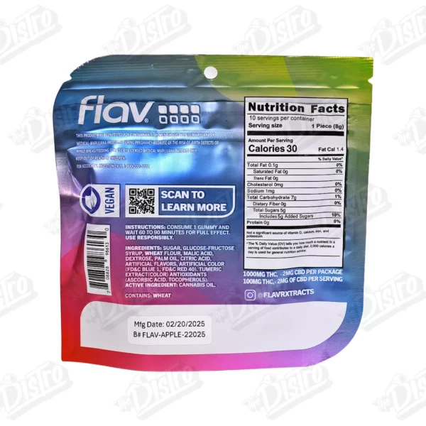 Flav Sour Gummy Belts - Rainbow (1000mg)