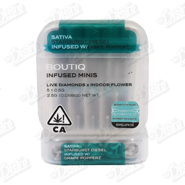 Boutiq Infused Mini's (2.5g) - Starburst Diesel x Grape Popperz