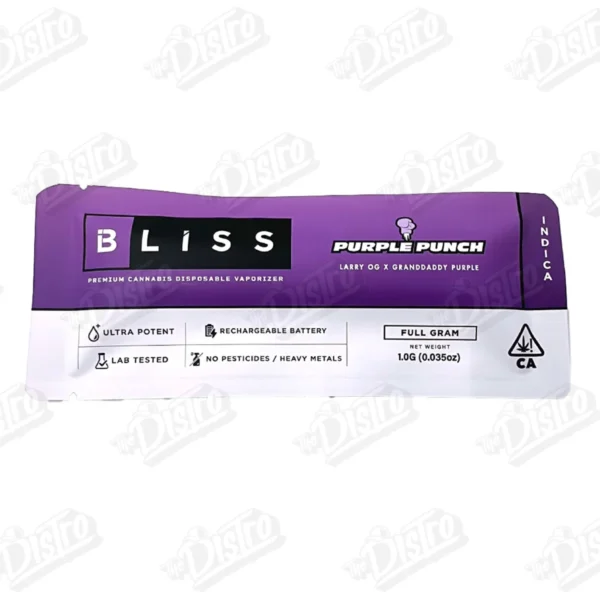 Bliss Disposable Vape (1g) - Purple Punch / Larru OG x Granddaddy Purple