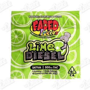 Faded Fruits THC Gummies (500mg) - Lime Diesel (Sativa)
