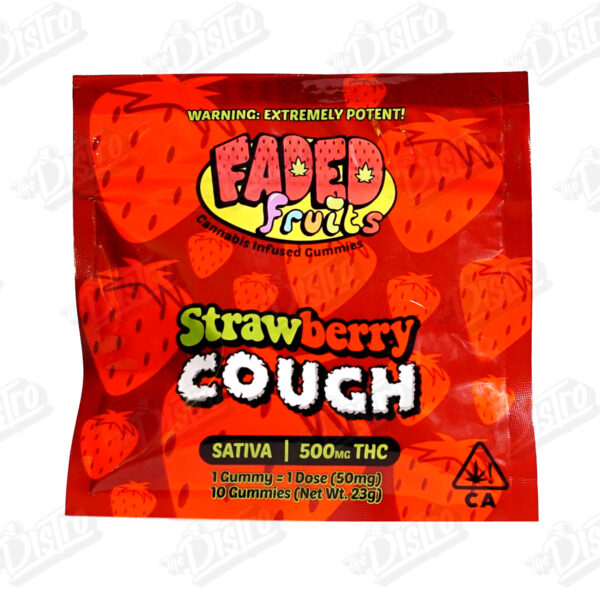 Faded Fruits THC Gummies (500mg) - Strawberry Cough (Sativa)