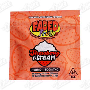 Faded Fruits THC Gummies (500mg) - Strawberry Cream (Hybrid)