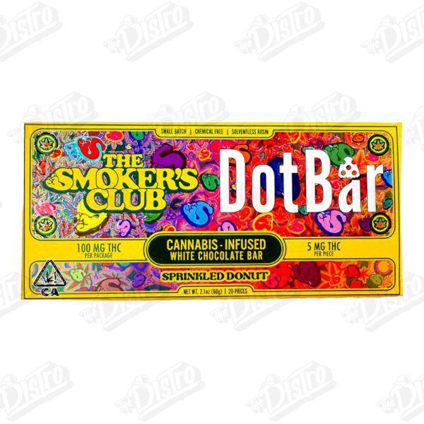 Dot Bar White Chocolate (100mg) - Sprinkled Donut