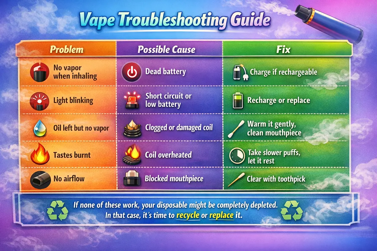 Common Problems and Fixes Disposable Vape Pen Not Working