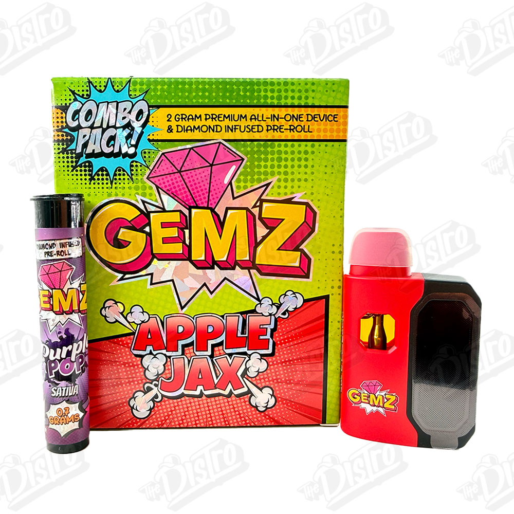 GEMZ 2G Premium All In One Device & Diamond Infused Pre-Roll Combo Pack - APPLE JAX