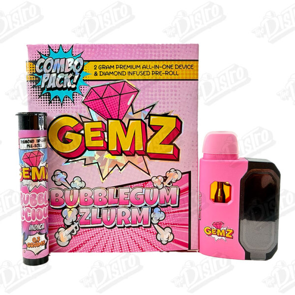 GEMZ 2G All In One Device & Diamond Infused Pre-Roll - BUBBLEGUM ZLURM