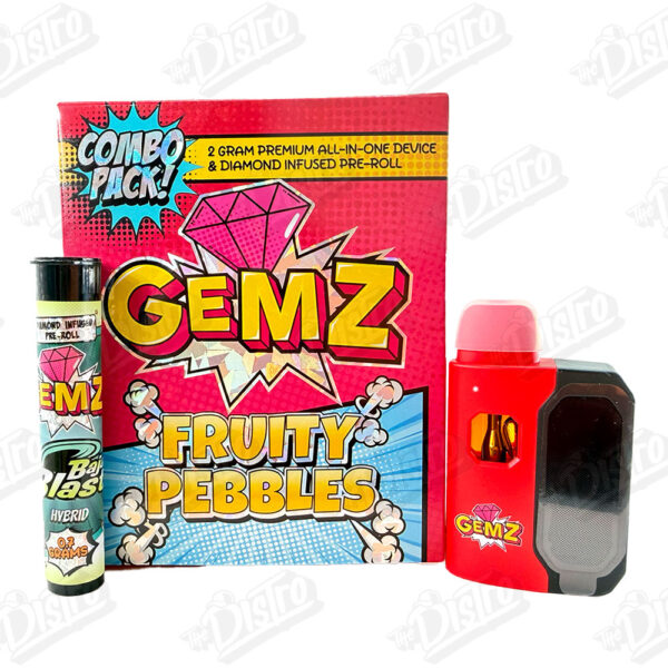GEMZ 2G All In One Device & Diamond Infused Pre-Roll - FRUITY PEBBLE