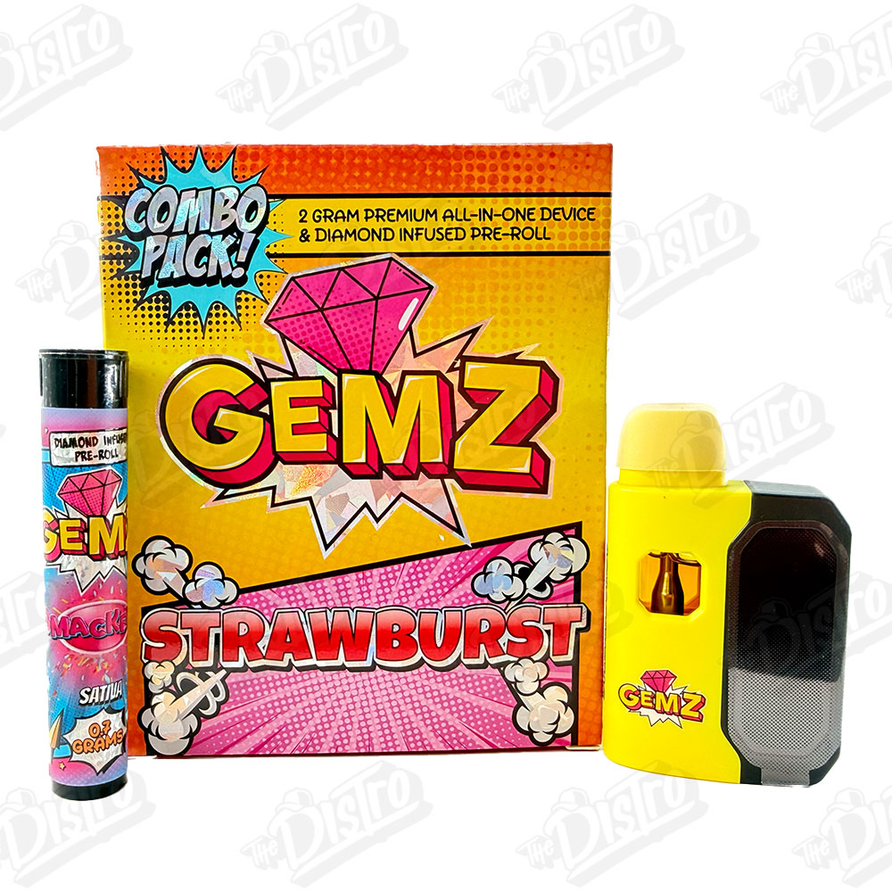 GEMZ 2G All In One Device & Diamond Infused Pre-Roll - STRAWBURST