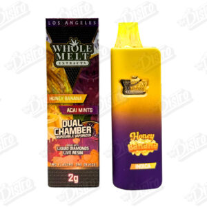 Whole Melt Extracts Dual Chamber Disposable Vape (2g) – Honey Banana X Acai Mints