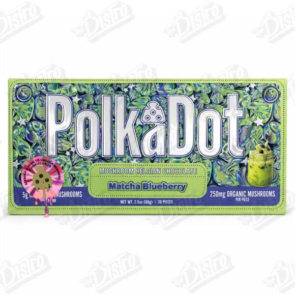 PolkaDot Mushroom Belgian Chocolate (5g) - Matcha Blueberry