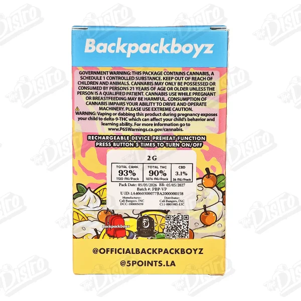 Backpack Boyz All-In-One Vape (2g)